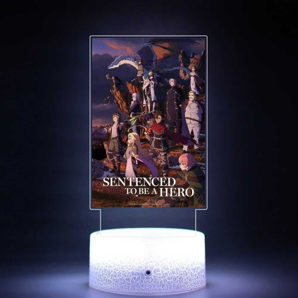 Sentenced to Be a Hero Anime Acrylic Lamp – LED Night Light Manga Room